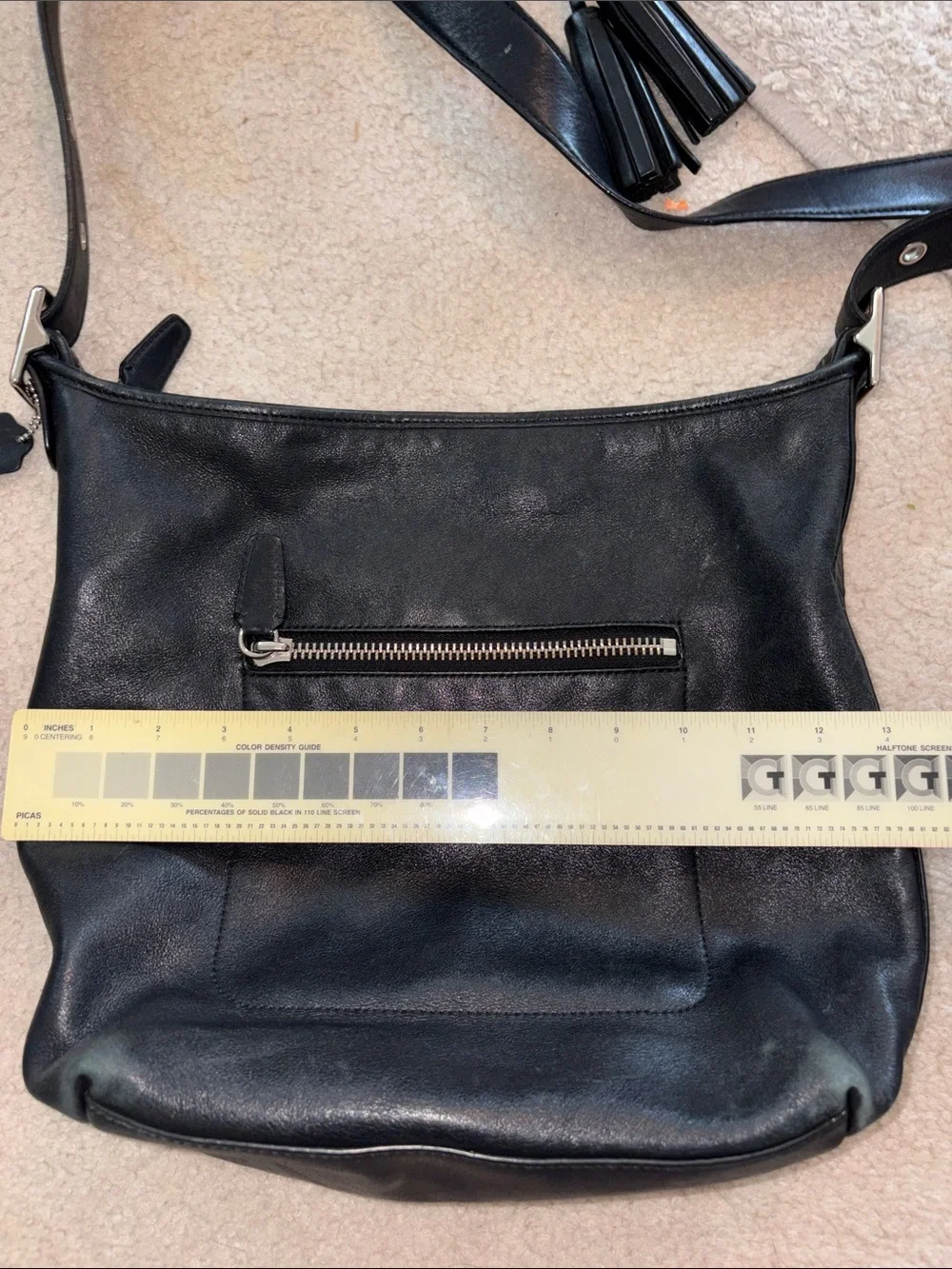 Coach Legacy Leather Tassel Duffle Hobo Bag Black Style 19889